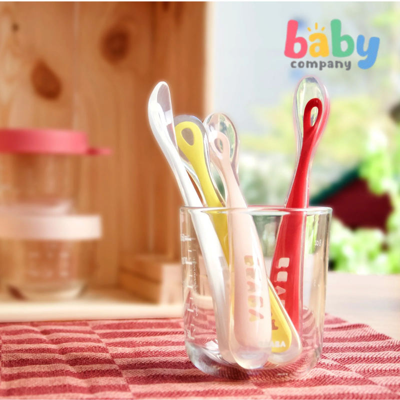 Beaba 4-Pack 1st Stage Meal Silicone Spoon (4M+)