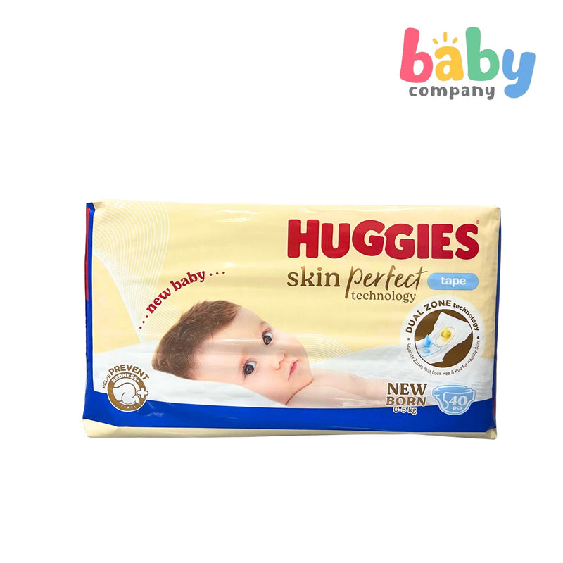 Huggies Skin Perfect Taped Diapers - Newborn, 40 pcs