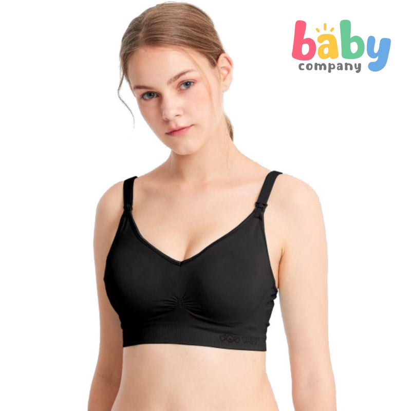 Mamaway Ultralight Anti-bacterial Seamless Maternity & Nursing Bra, Black