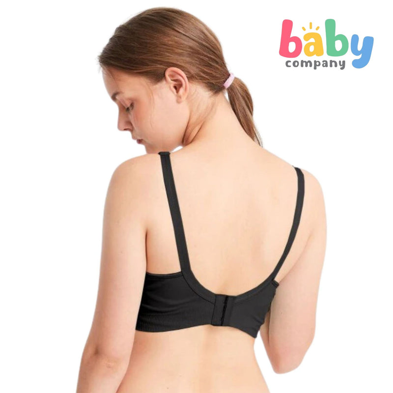 Mamaway Ultralight Anti-bacterial Seamless Maternity & Nursing Bra, Black