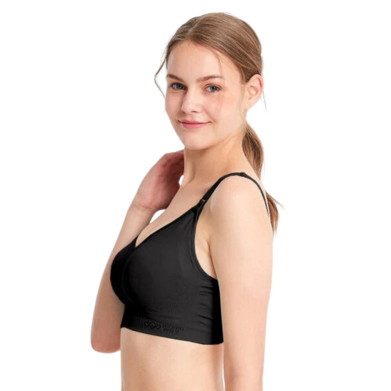 Mamaway Ultralight Anti-bacterial Seamless Maternity & Nursing Bra, Black