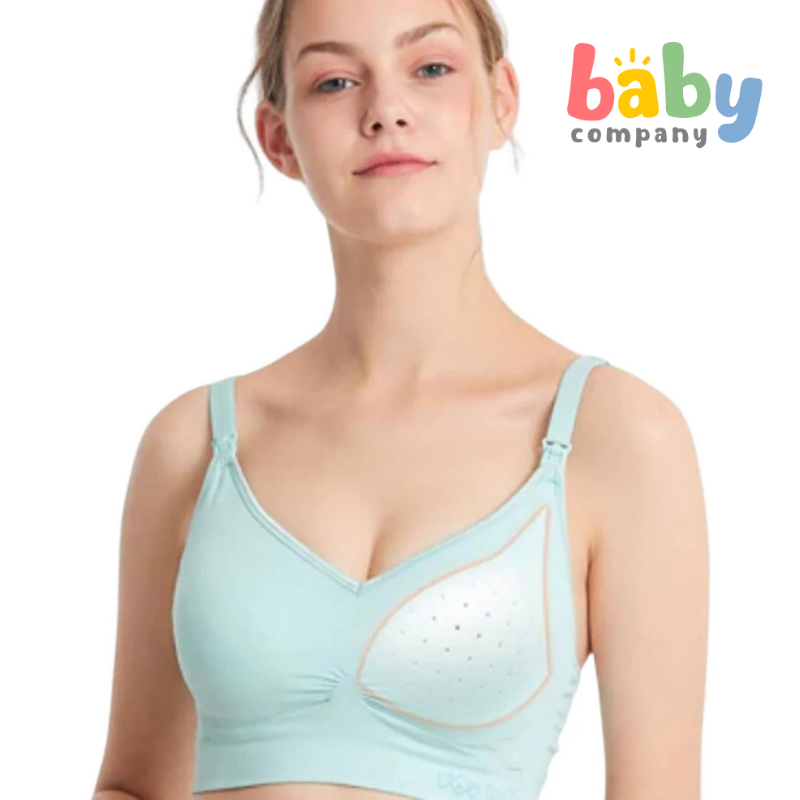 Mamaway Ultralight Anti-bacterial Seamless Maternity & Nursing Bra, Blue