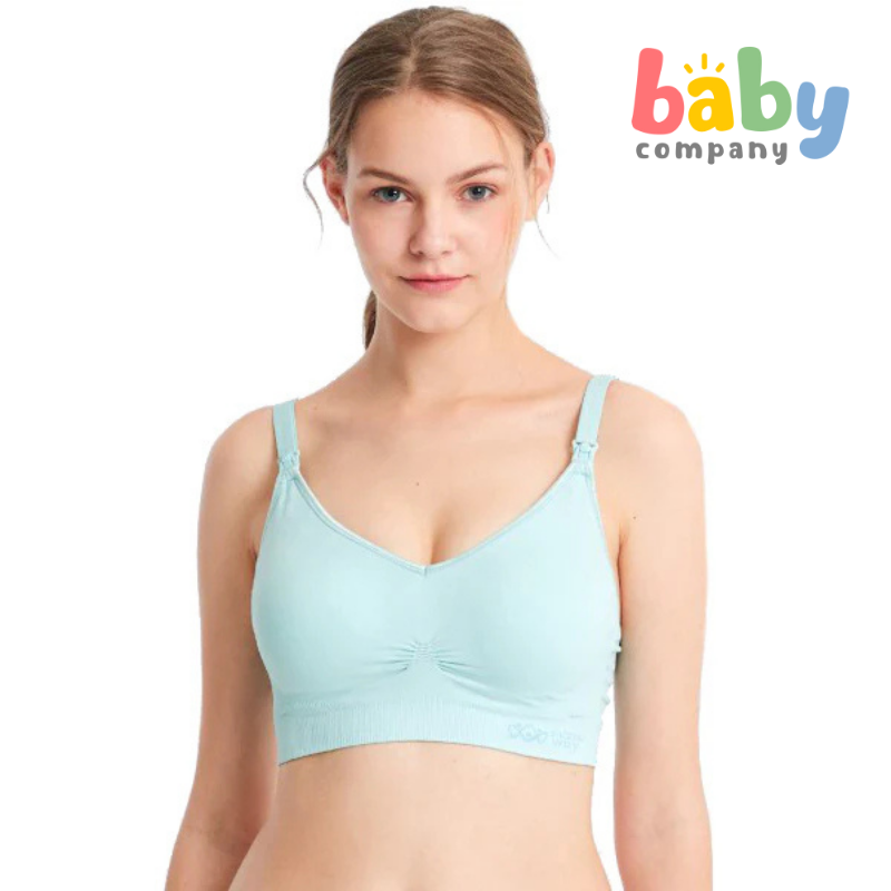 Mamaway Ultralight Anti-bacterial Seamless Maternity & Nursing Bra, Blue