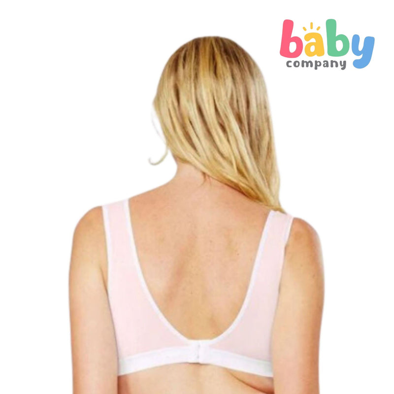 Mamaway Antibacterial Crossover Sleeping & Nursing Bra with Pads, Pink