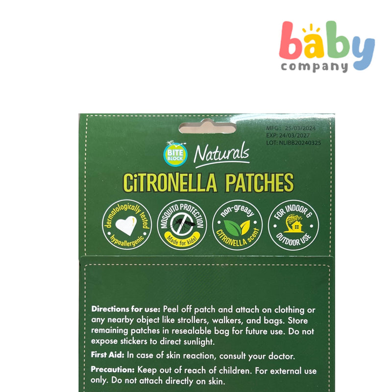 Bite Block 12-Piece Natural Citronella Patches