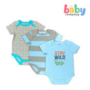 Mother's Choice 3pcs Set Bodysuit (Blue, Stay Wild Little One)