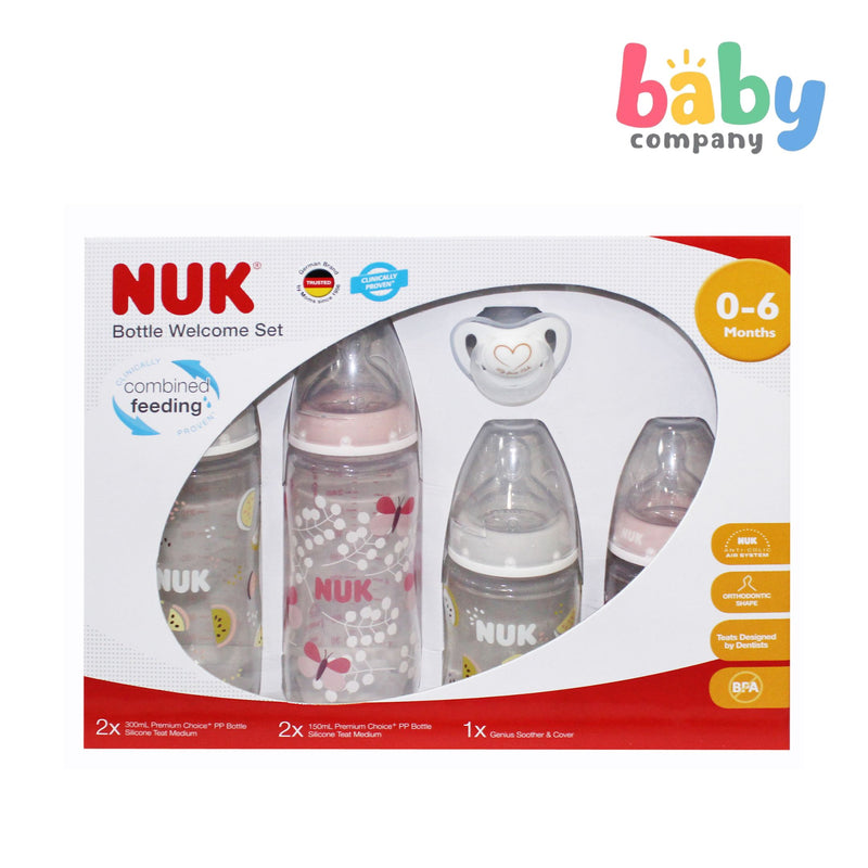 Nuk Premium Choice Bottle Welcome Set - Pink/White (U8)