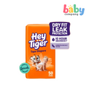 Hey Tiger Comfy Tape Diapers, Jumbo Pack - Large, 50 pads