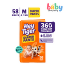 Hey Tiger Active Diaper Pants, Jumbo Pack - Medium, 58 pads