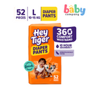 Hey Tiger Active Diaper Pants, Jumbo Pack - Large, 52 pads