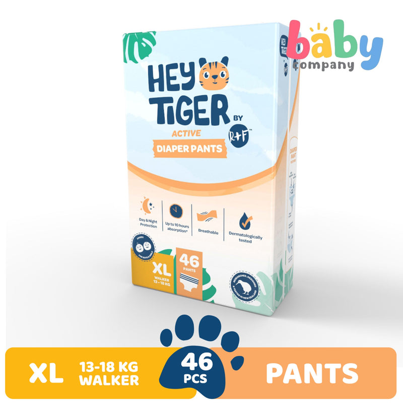 Hey Tiger Active Diaper Pants, Jumbo Pack - XL, 46 pads