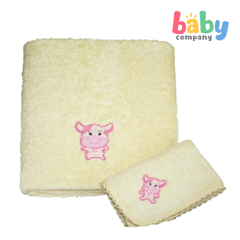 Baby Martel Bath Towel Ms. Moo - Soft Maize