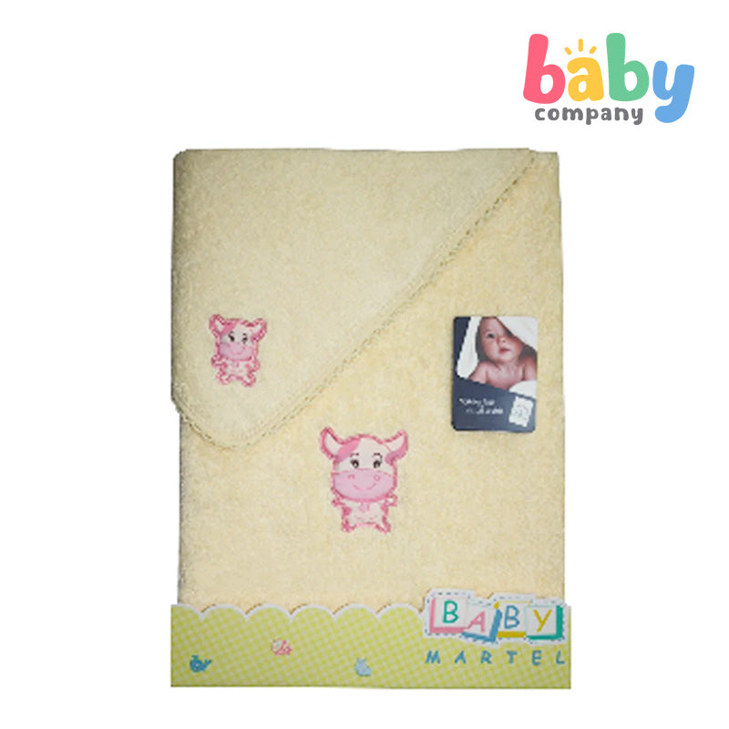 Baby Martel Bath Towel Ms. Moo - Soft Maize