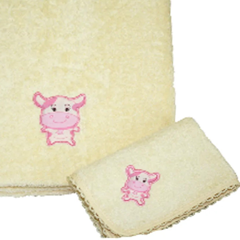 Baby Martel Bath Towel Ms. Moo - Soft Maize