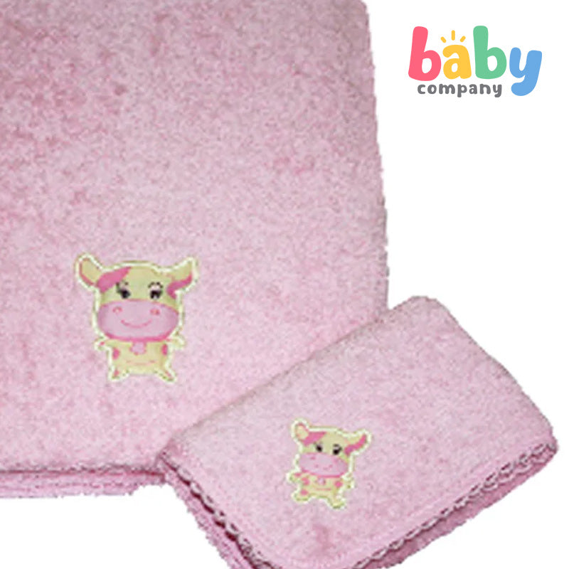 Baby Martel Bath Towel Ms. Moo - Powder Pink