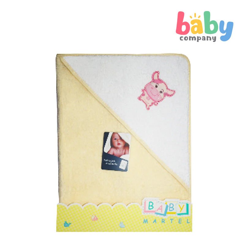 Baby Martel Hooded Towel Ms. Moo - Soft Maize