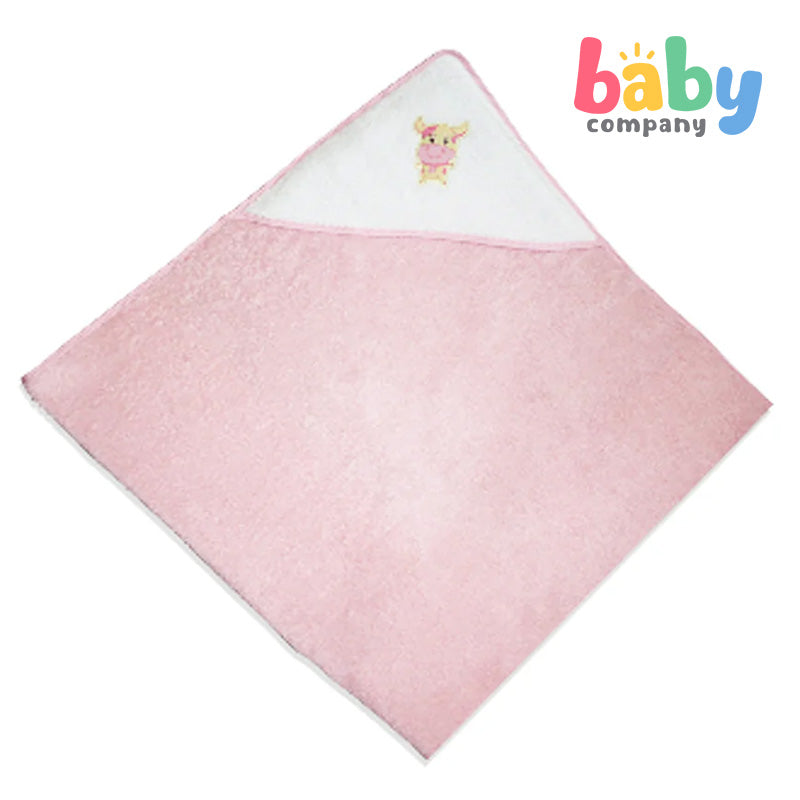 Baby Martel Hooded Towel Ms. Moo - Powder Pink