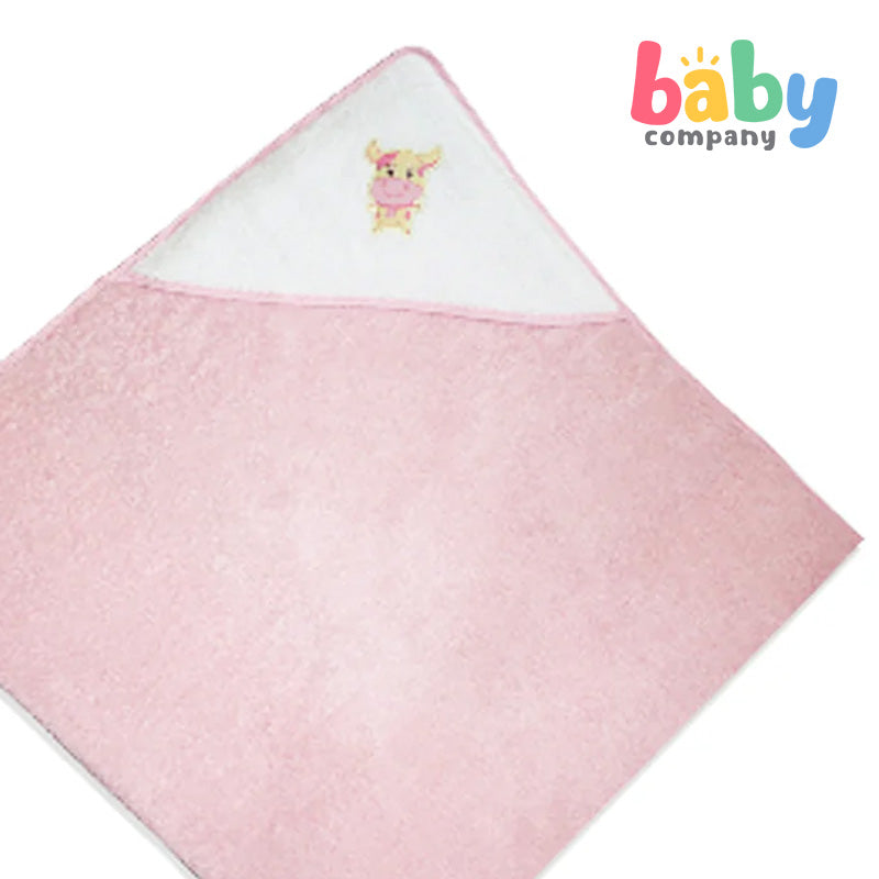 Baby Martel Hooded Towel Ms. Moo - Powder Pink