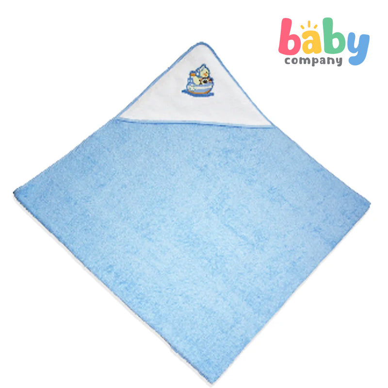 Baby Martel Hooded Towel Duck In Ship - Baby Blue