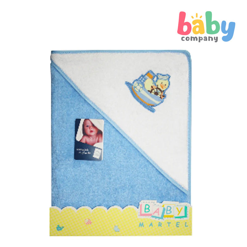 Baby Martel Hooded Towel Duck In Ship - Baby Blue