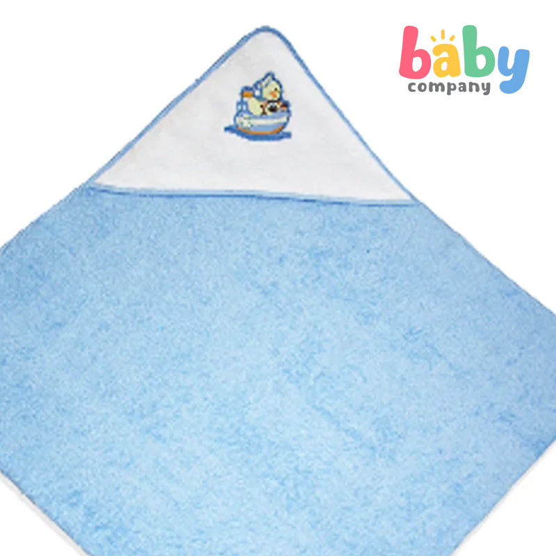 Baby Martel Hooded Towel Duck In Ship - Baby Blue