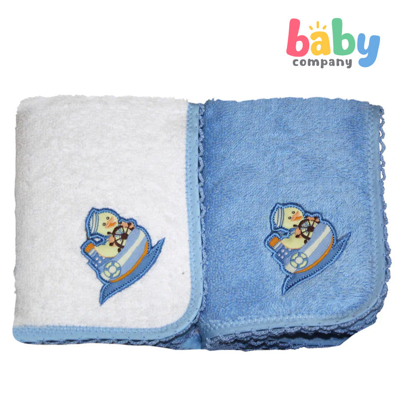 Baby Martel Face Towel White/Baby Blue