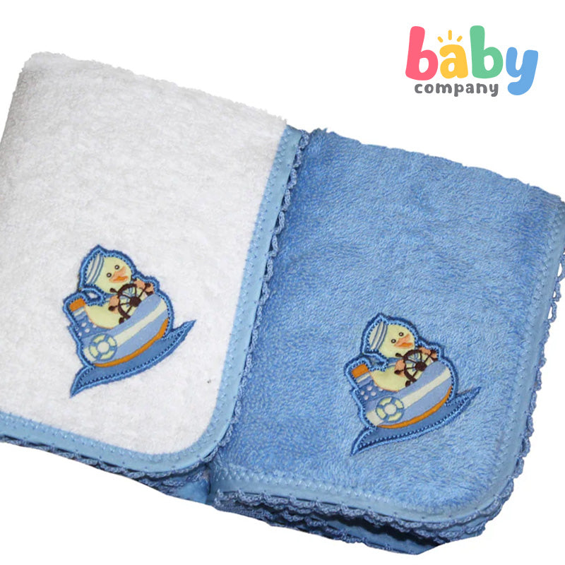 Baby Martel Face Towel White/Baby Blue