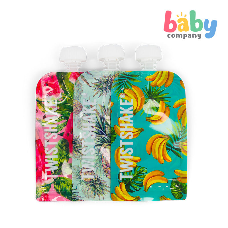 Twistshake Squeeze Bag 3pcs/pk 220ml - Fruit Design