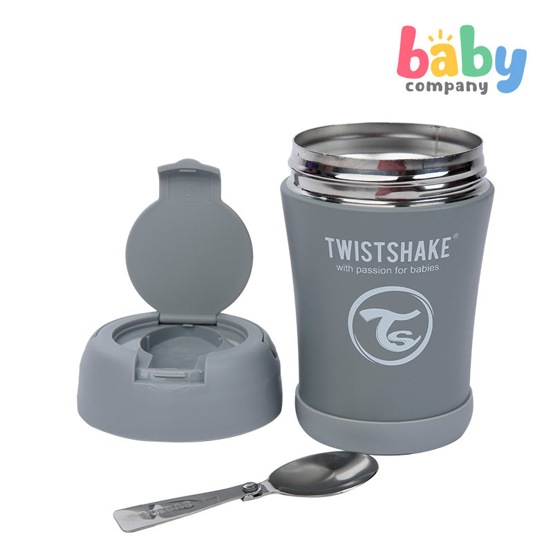 Twistshake Insulated Food Container 350ml - Pastel Grey