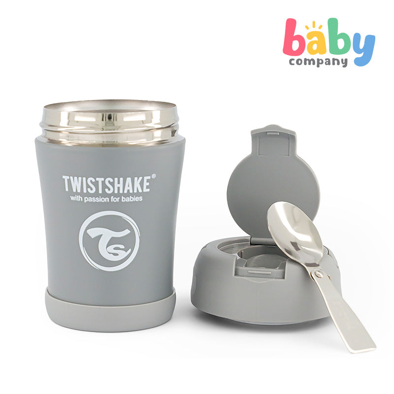 Twistshake Insulated Food Container 350ml - Pastel Grey