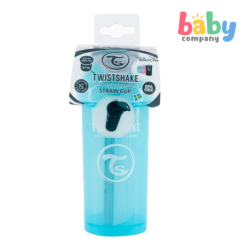 Twistshake Straw Cup 360ml 6+m - Pastel Blue