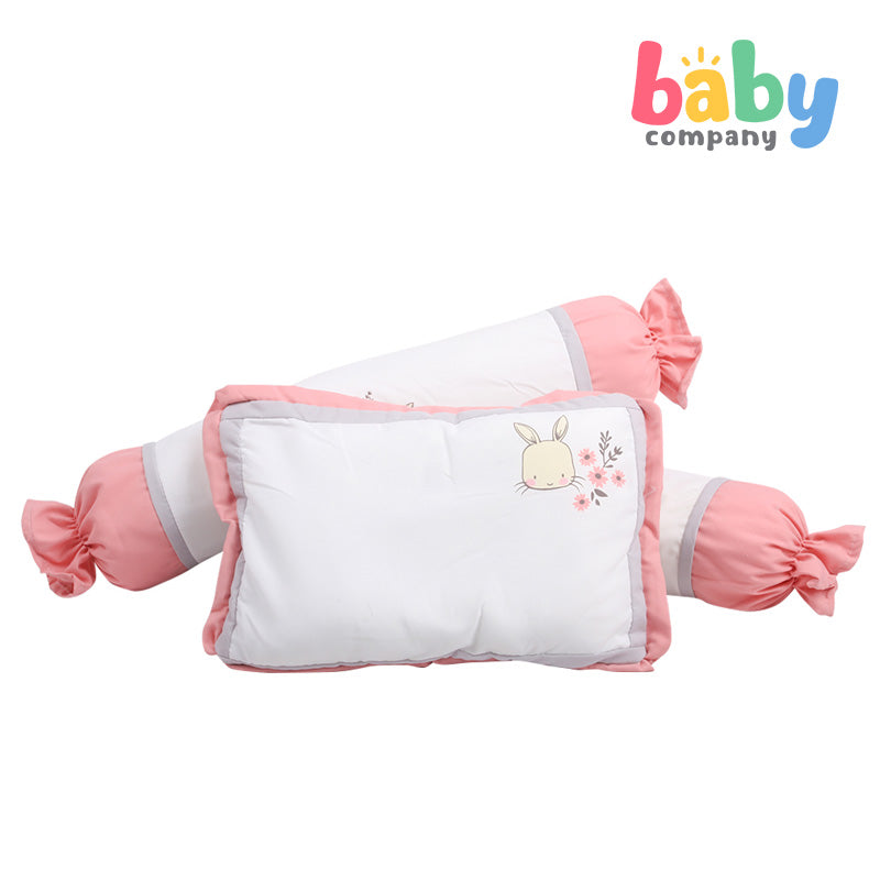 Quilted Giraffe Pillow and Bolster Set - Pink Bunny