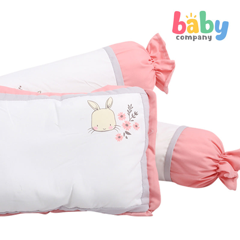 Quilted Giraffe Pillow and Bolster Set - Pink Bunny