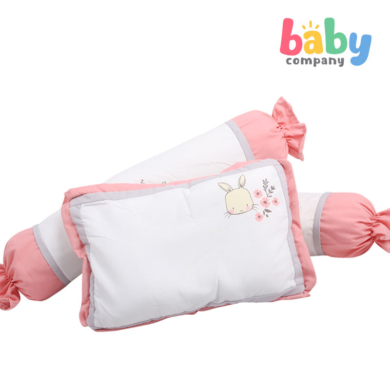 Quilted Giraffe Pillow and Bolster Set - Pink Bunny