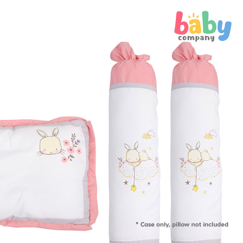 Quilted Giraffe Pillow and Bolster Case - Pink Bunny