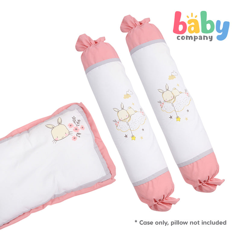 Quilted Giraffe Pillow and Bolster Case - Pink Bunny