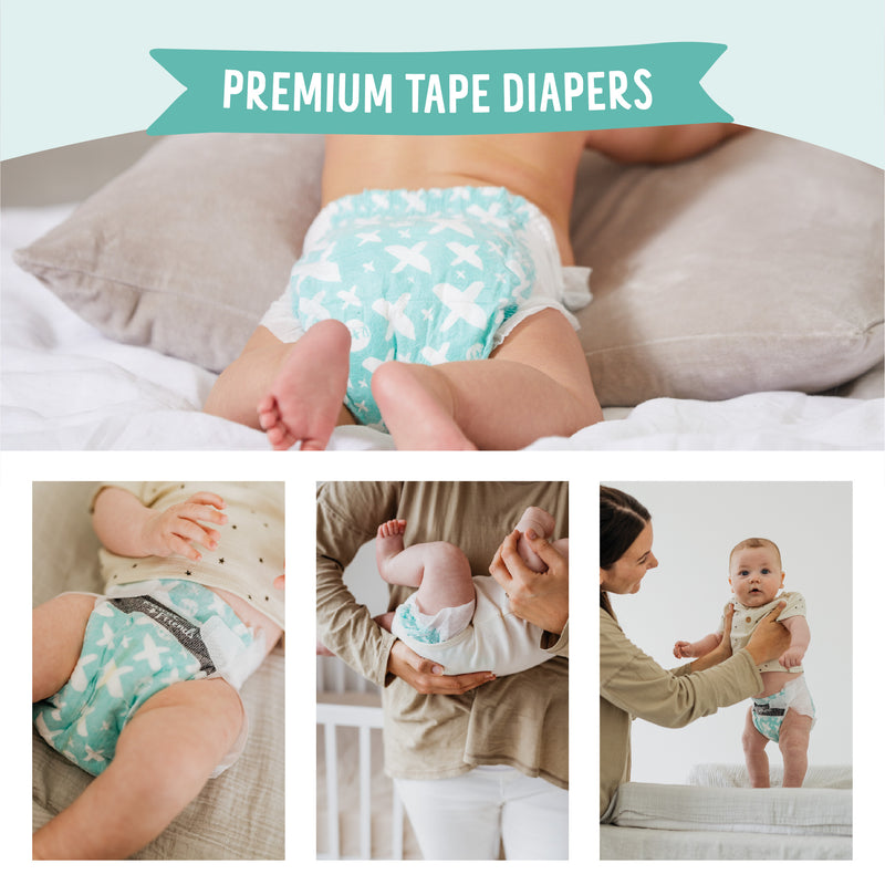 Rascal + Friends Diapers Tape Jumbo Pack - Newborn, 80 pads