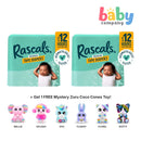 Rascals Diaper Tape Newborn 80 Pads Jumbo Pack Bundle (2 Packs) + FREE 1 Mystery Zuru Coco Cones