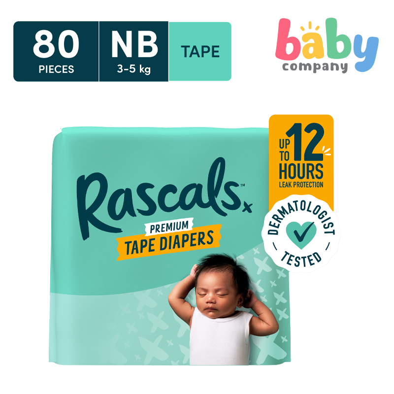 Rascal + Friends Diapers Tape Jumbo Pack - Newborn, 80 pads