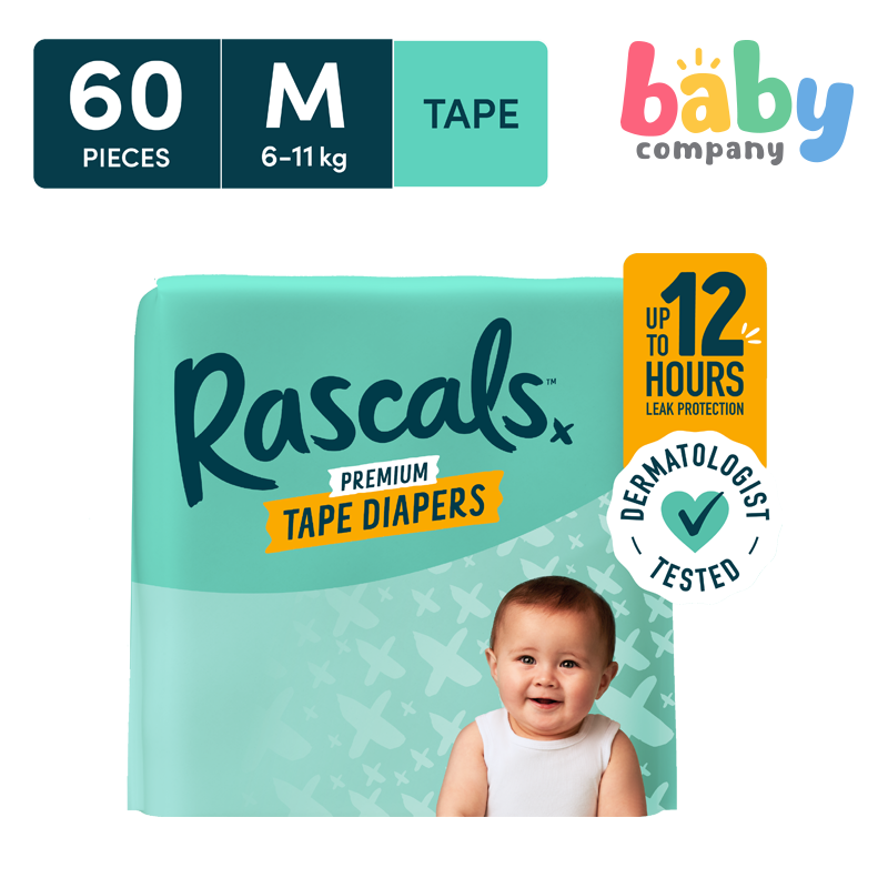 Rascal + Friends Diapers Tape Jumbo Pack - Medium, 60 pads