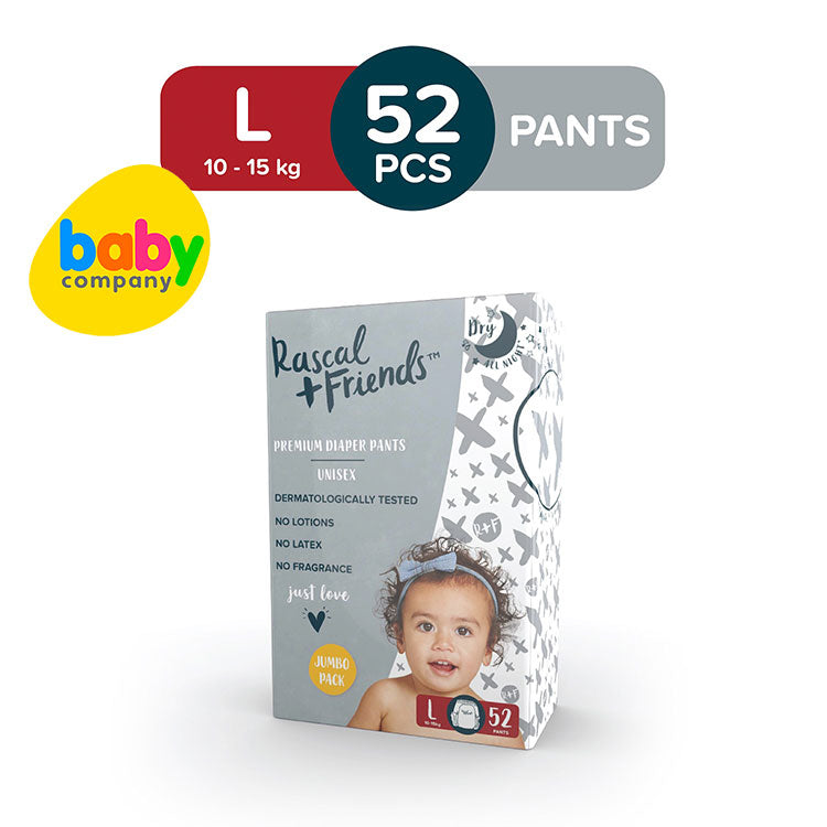 Rascal + Friends Diapers Pants Jumbo Pack - Large, 52 pads