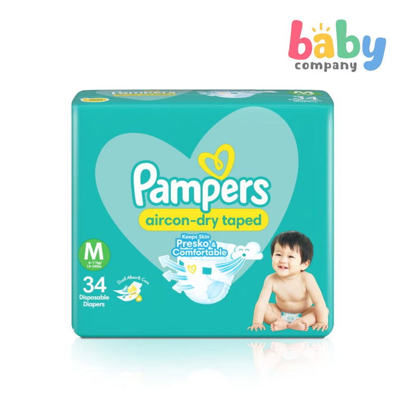 Pampers Aircon Dry Taped Diapers Jumbo Pack - Medium 34s