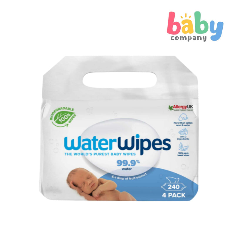 WaterWipes Biodegradable Baby Wipes - 60s, Pack of 4