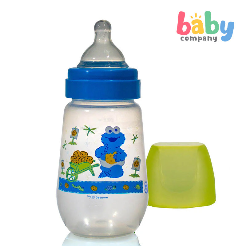 Sesame Beginnings 9 oz Wide-neck Feeding Bottle with Free Wide Neck Silicone Nipples 2 pc Fast Flow