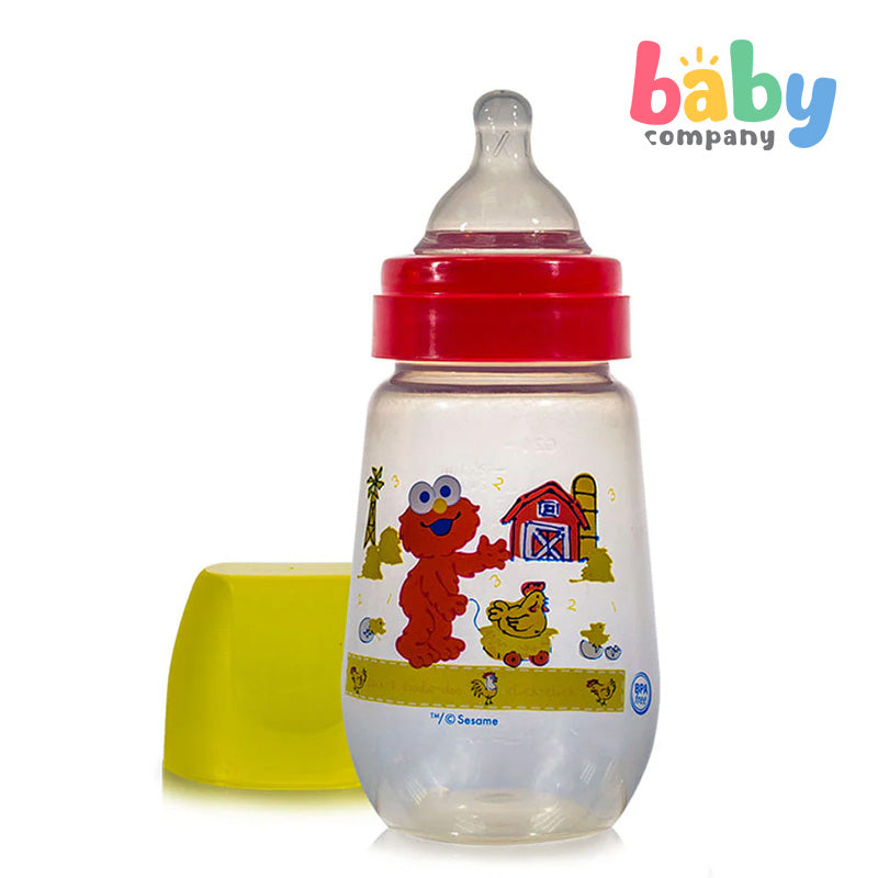 Sesame Beginnings 9 oz Wide-neck Feeding Bottle with Free Wide Neck Silicone Nipples 2 pc Fast Flow