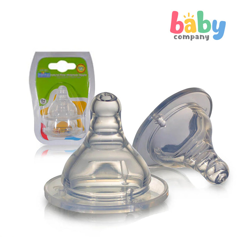 Sesame Beginnings 9 oz Wide-neck Feeding Bottle with Free Wide Neck Silicone Nipples 2 pc Fast Flow