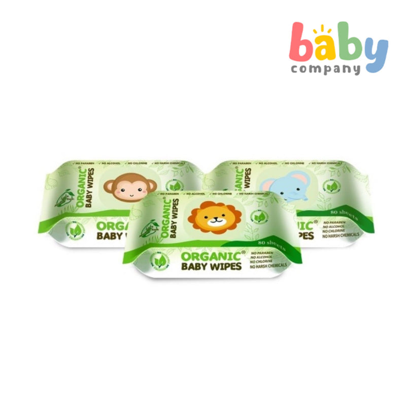 Organic Baby Wipes 80 Sheets - Pack of 1