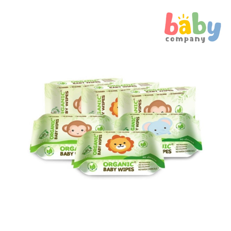 Organic Baby Wipes 80 Sheets - Pack of 6