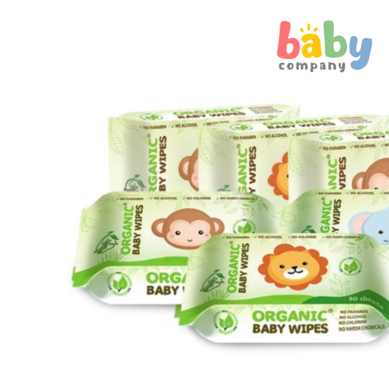 Organic Baby Wipes 80 Sheets - Pack of 6