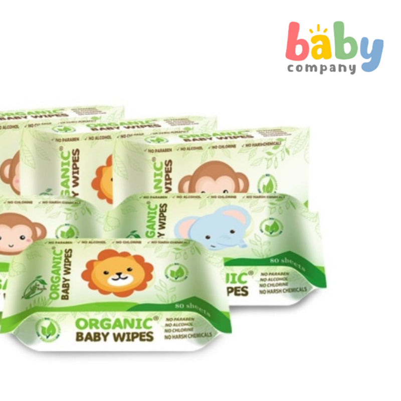 Organic Baby Wipes 80 Sheets - Pack of 6